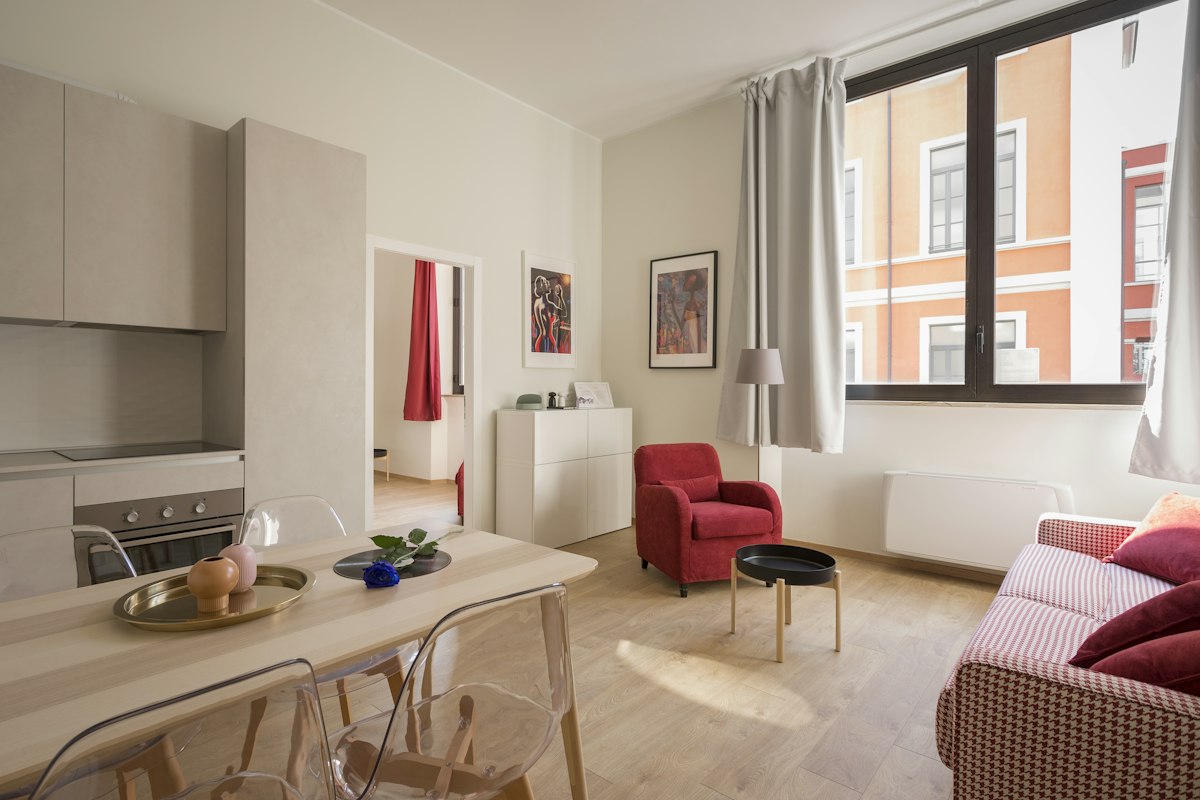 Bright apartment living room after a move-out clean